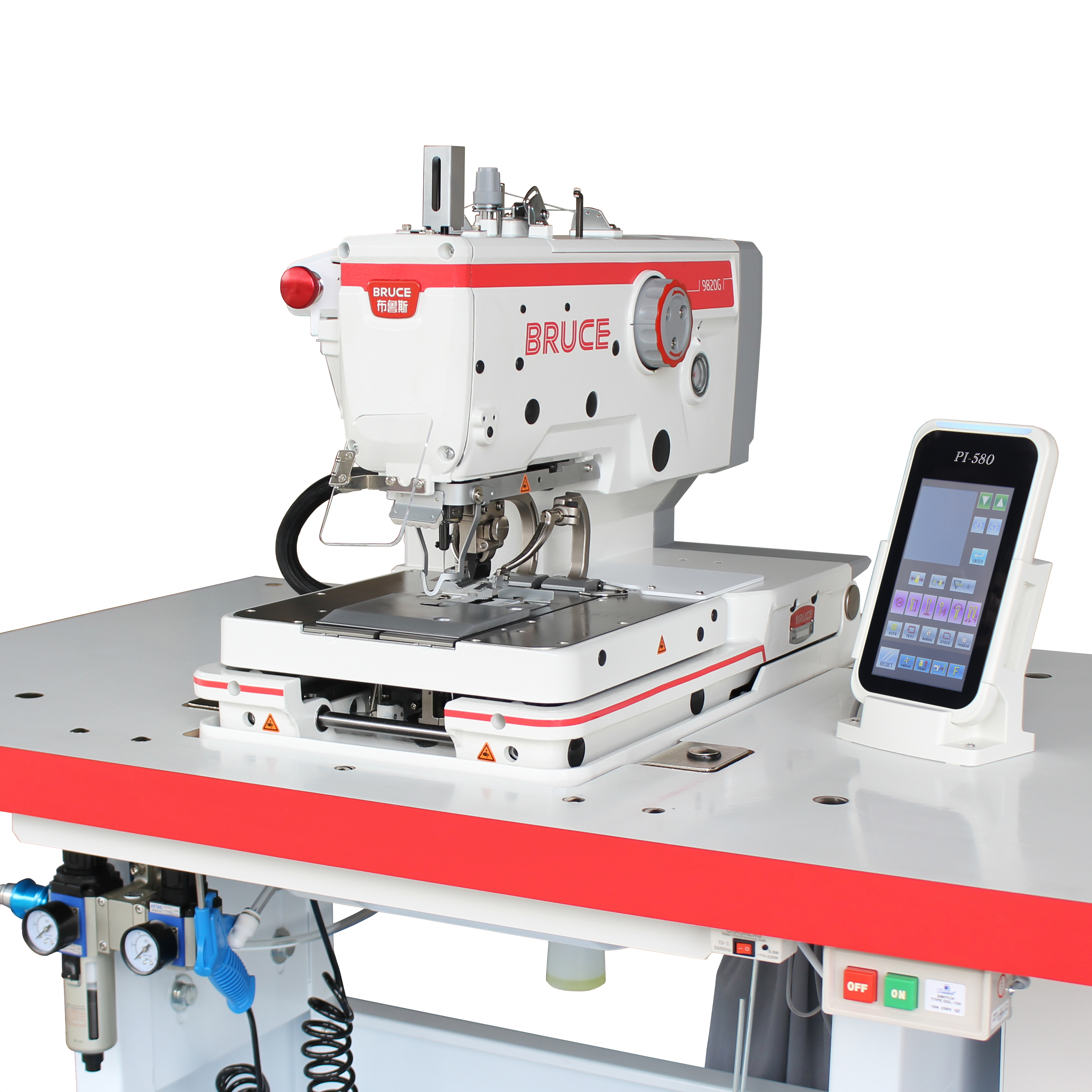 BRUCE BRC-T9820G-01-D/T комп'ютеризована петельна машина для виготовлення вічкової петлі BRUCE BRC-T9820G-01-D/T комп'ютеризована петельна машина для виготовлення вічкової петлі